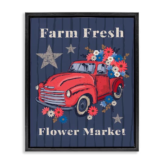 Stupell Industries Farm Fresh Patriotic Market Floater Framed Art